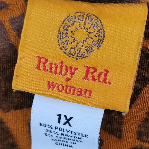 Ruby Rd , Tunic Top, 3/4 sleeve, Size 1X - Picture 4 of 8